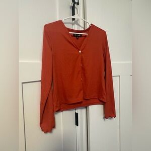 Planet Gold Kids Red Long Sleeve Top